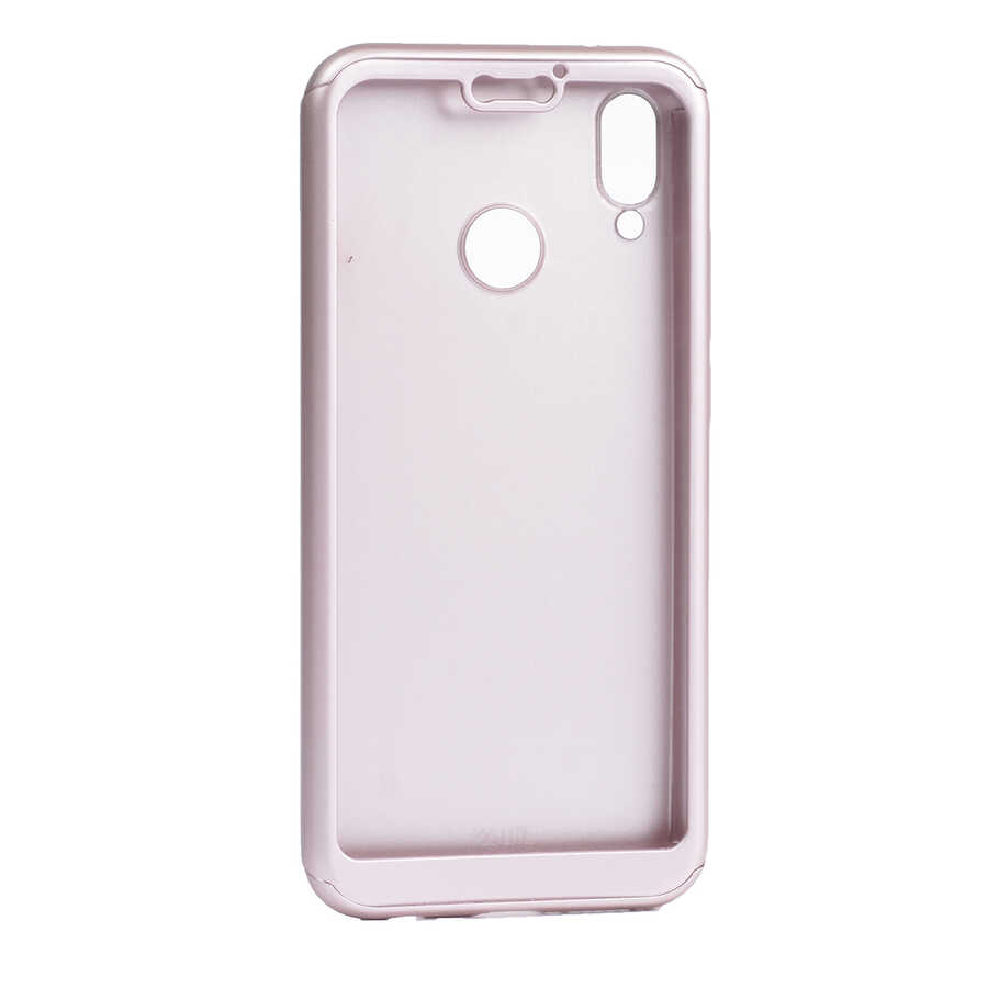 Huawei P Smart 2019 Kılıf Zore 360 3 Parçalı Rubber Kapak - Rose Gold