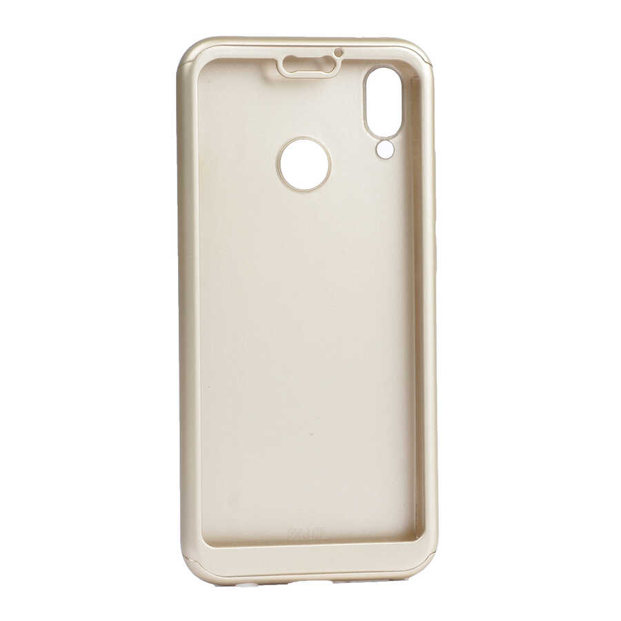 Huawei P Smart 2019 Kılıf Zore 360 3 Parçalı Rubber Kapak - Gold