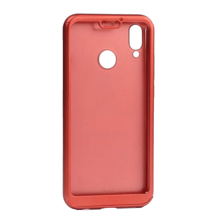 Huawei P Smart 2019 Kılıf Zore 360 3 Parçalı Rubber Kapak - Kırmızı