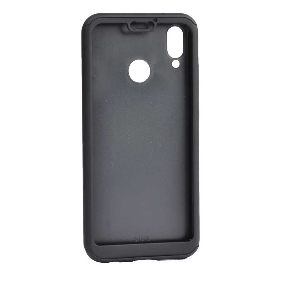 Huawei P Smart 2019 Kılıf Zore 360 3 Parçalı Rubber Kapak - Siyah