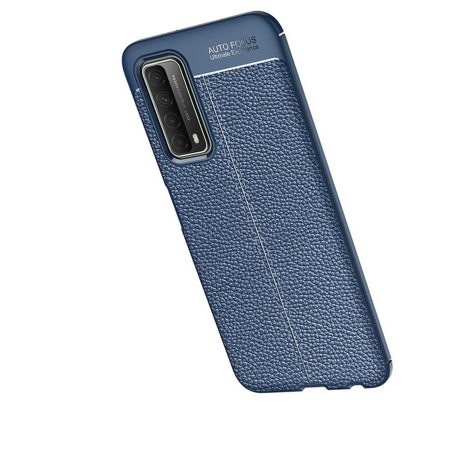 Huawei P Smart 2021 (Deri Görünüm) Silikon Kılıf Lacivert
