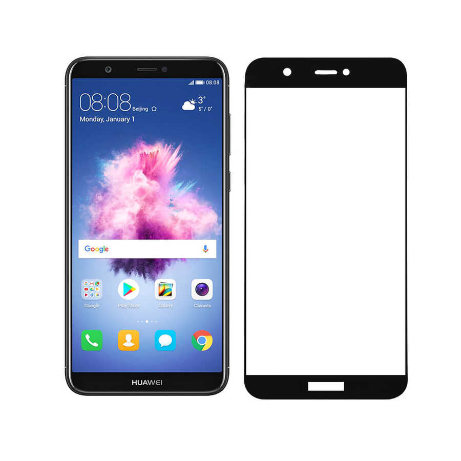 Huawei P Smart Davin 5D Cam Ekran Koruyucu - Siyah