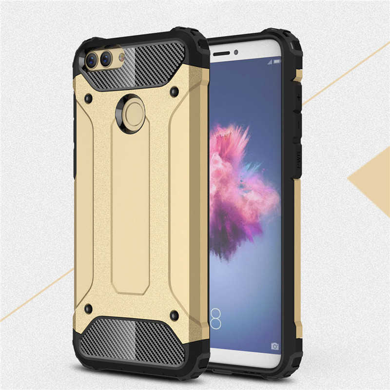 Huawei P Smart Kılıf Zore Crash Silikon Kapak - Gold
