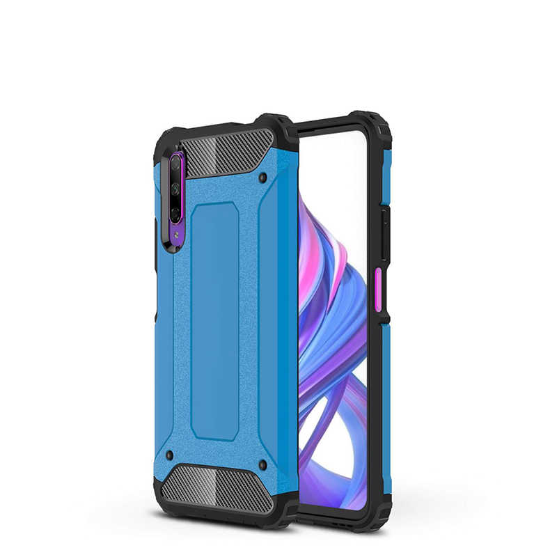 Huawei P Smart Pro 2019 Kılıf Zore Crash Silikon Kapak - Mavi