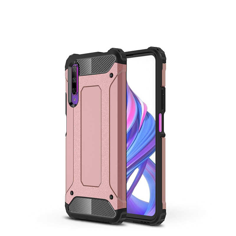 Huawei P Smart Pro 2019 Kılıf Zore Crash Silikon Kapak - Rose Gold