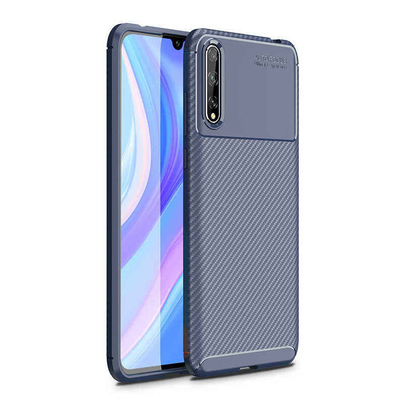 Huawei P Smart S (Y8P) Kılıf Zore Negro Silikon Kapak - Lacivert