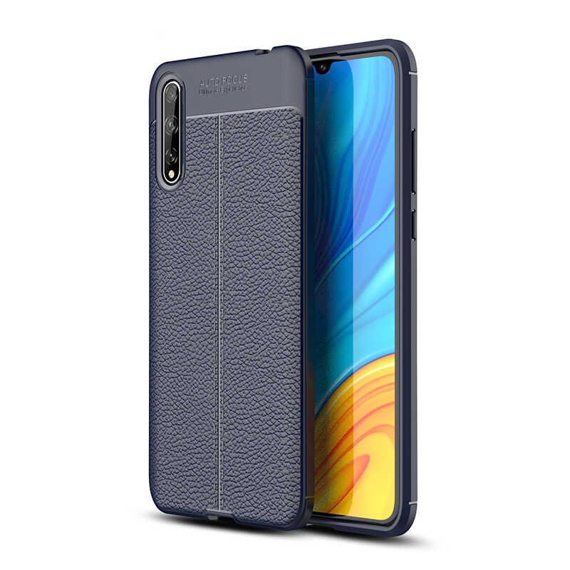 Huawei P Smart S (Y8P) Kılıf Zore Niss Silikon Kapak - Lacivert