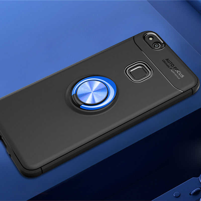 Huawei P10 Lite Kılıf Zore Ravel Silikon Kapak - Siyah-Mavi