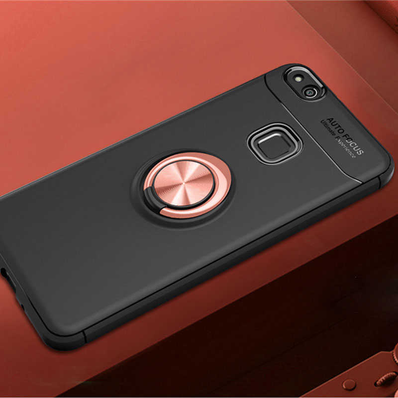 Huawei P10 Lite Kılıf Zore Ravel Silikon Kapak - Siyah-Rose Gold