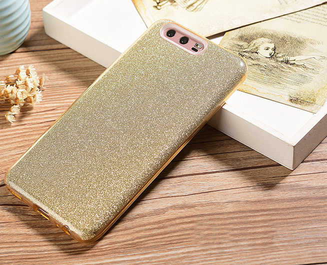 Huawei P10 Plus Kılıf Zore Shining Silikon - Gold