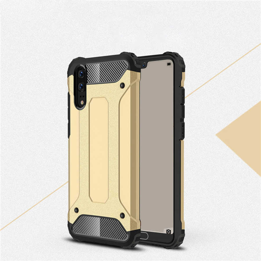 Huawei P20 Kılıf Zore Crash Silikon Kapak - Gold
