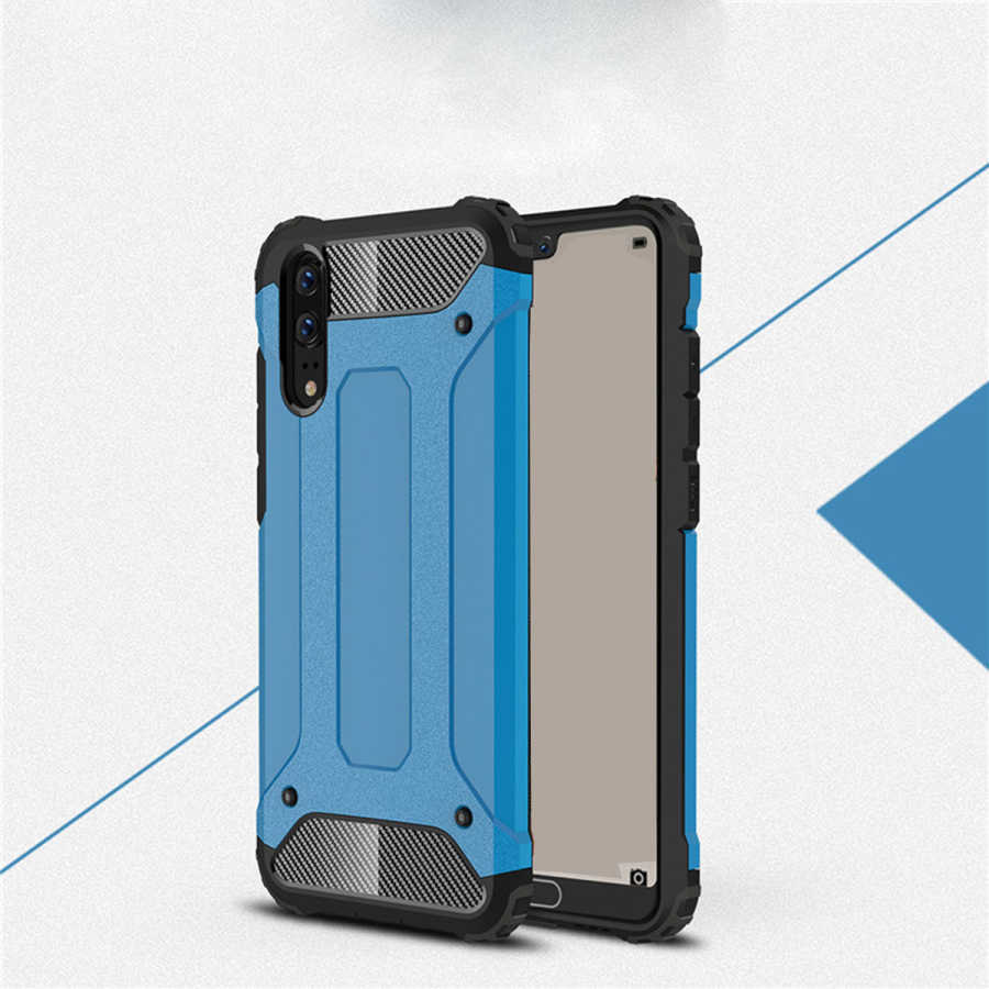 Huawei P20 Kılıf Zore Crash Silikon Kapak - Mavi