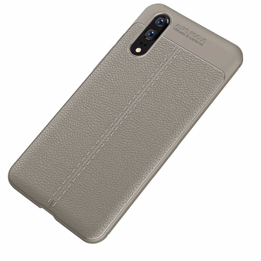 Huawei P20 Kılıf Zore Niss Silikon Kapak - Gri
