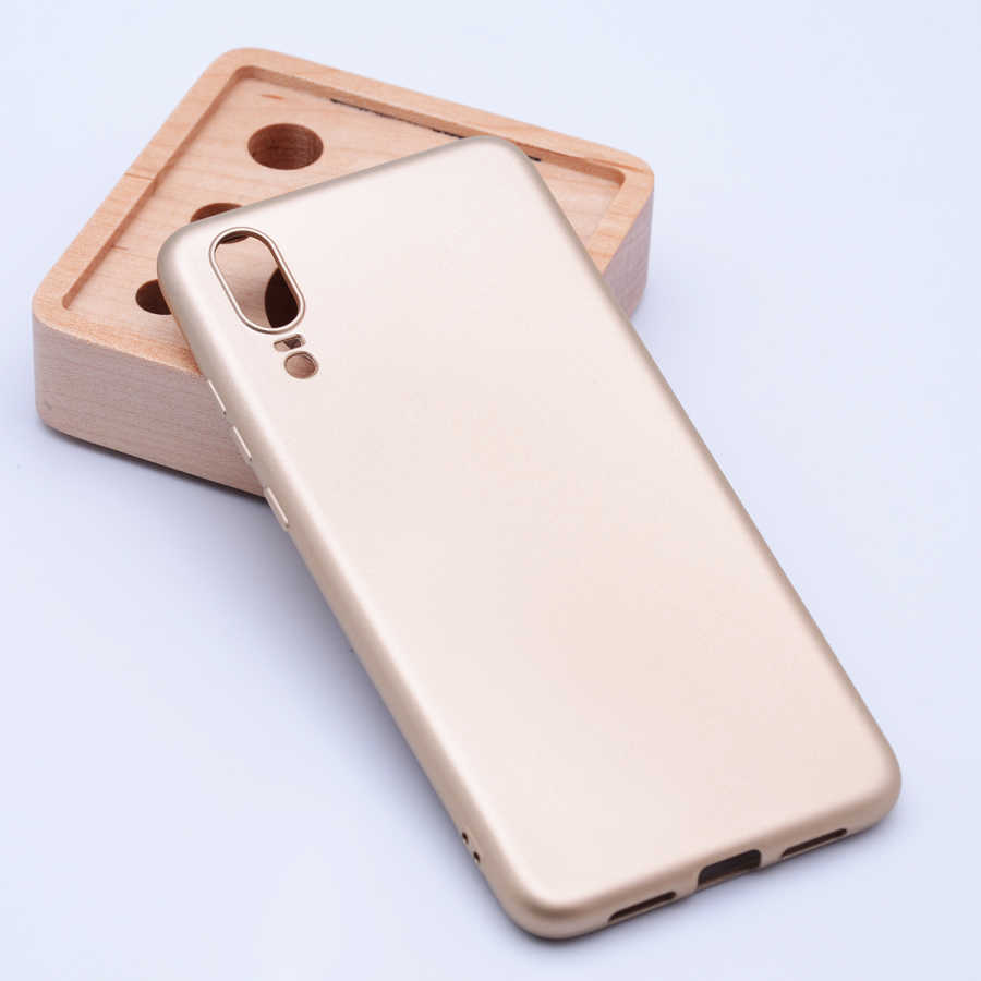 Huawei P20 Kılıf Zore Premier Silikon Kapak - Gold