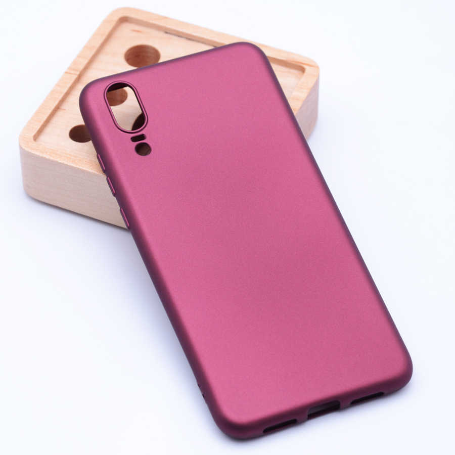 Huawei P20 Kılıf Zore Premier Silikon Kapak - Mürdüm