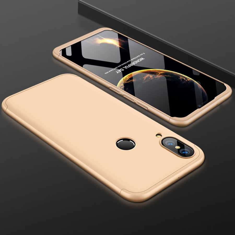 Huawei P20 Lite Kılıf Zore Ays Kapak - Gold