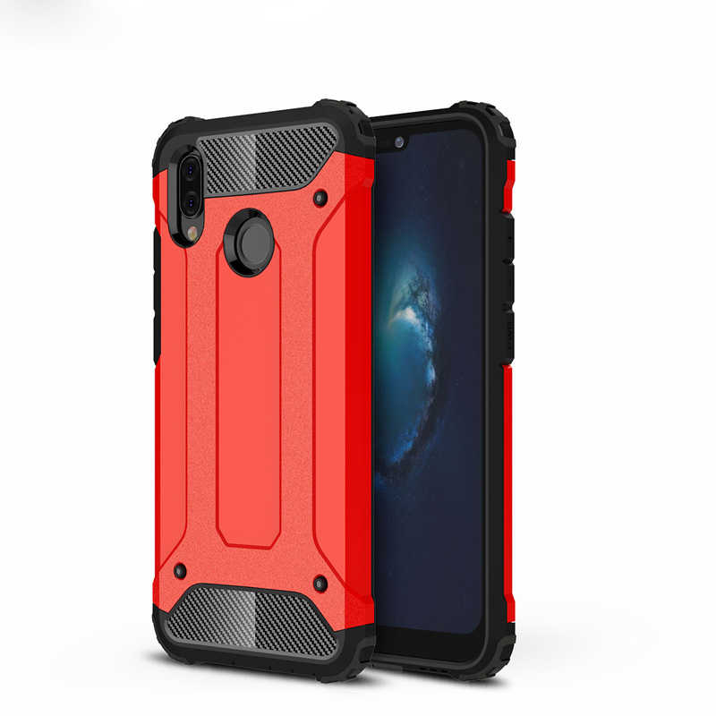Huawei P20 Lite Kılıf Zore Crash Silikon Kapak - Kırmızı