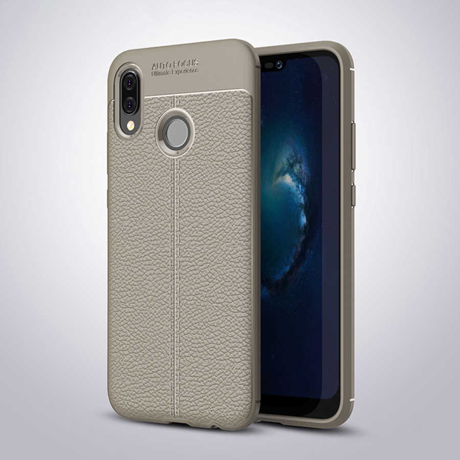 Huawei P20 Lite Kılıf Zore Niss Silikon Kapak - Gri
