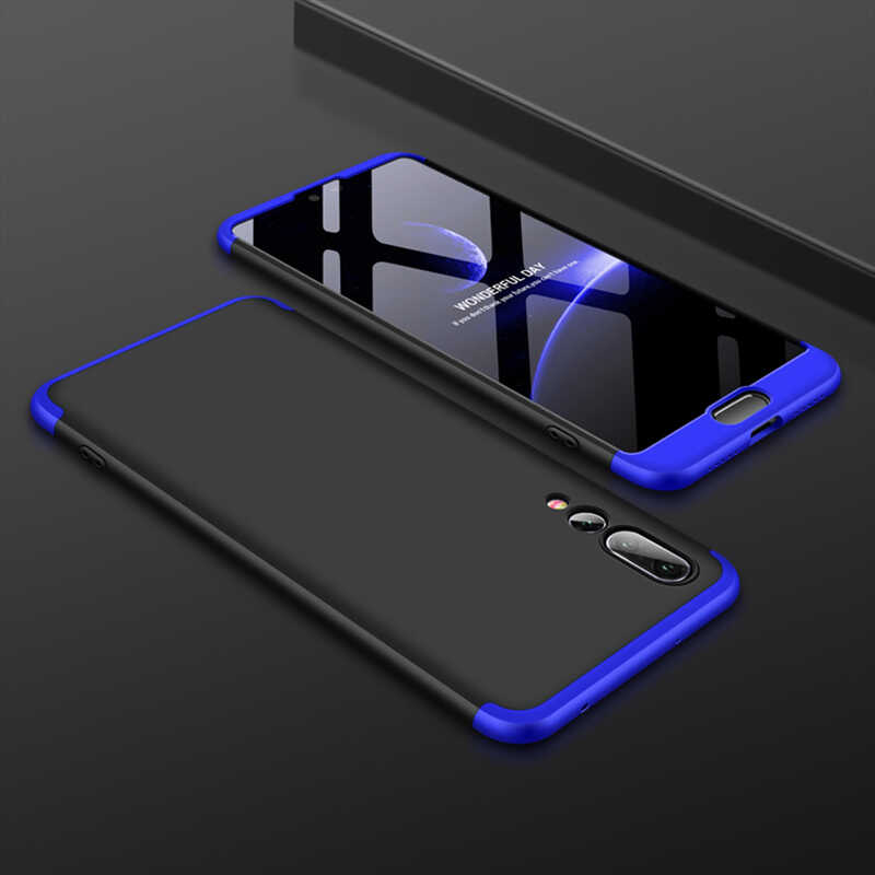 Huawei P20 Pro Kılıf Zore Ays Kapak - Siyah-Mavi