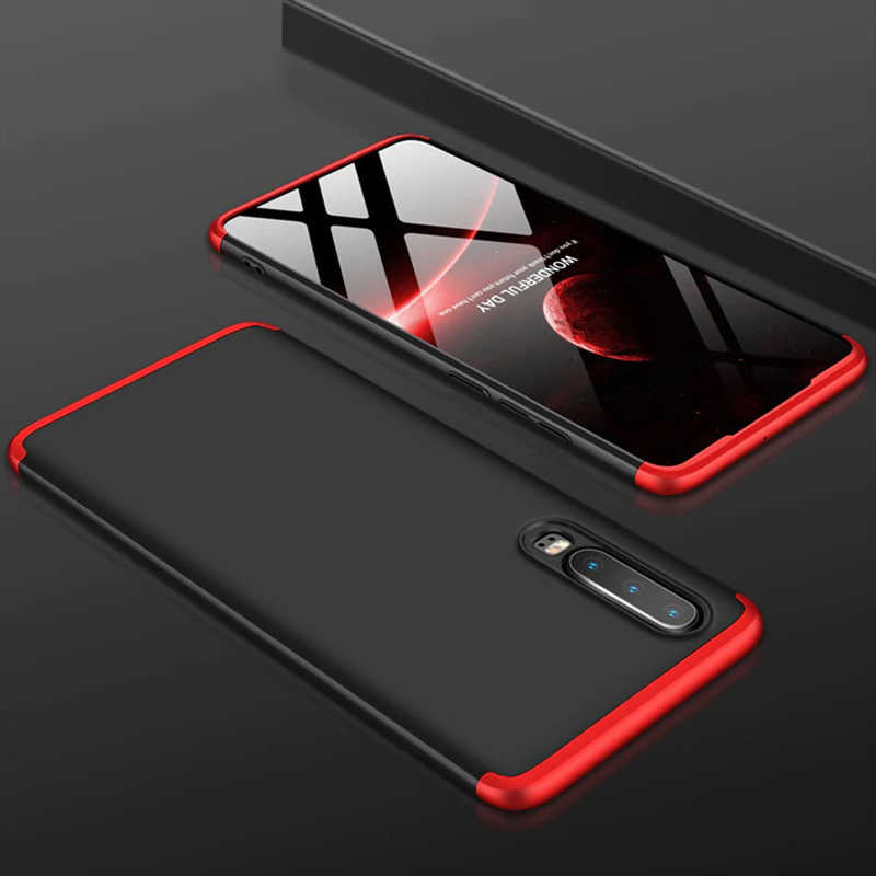 Huawei P30 Kılıf Zore Ays Kapak - Siyah-Kırmızı