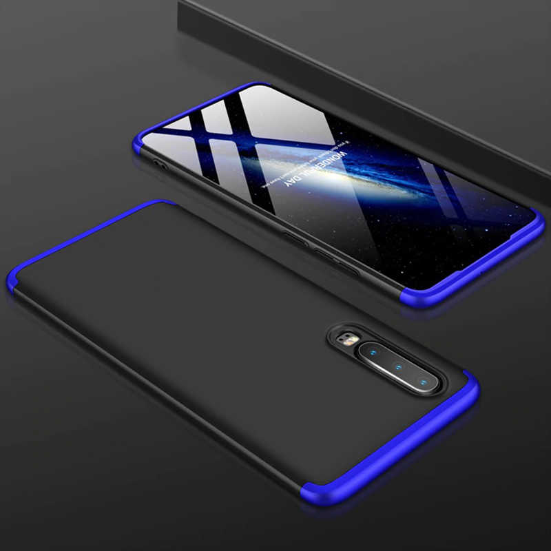 Huawei P30 Kılıf Zore Ays Kapak - Siyah-Mavi