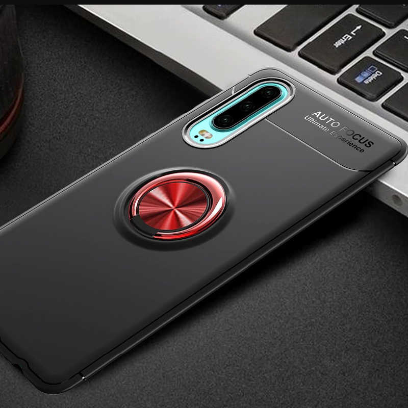 Huawei P30 Kılıf Zore Ravel Silikon Kapak - Siyah-Kırmızı
