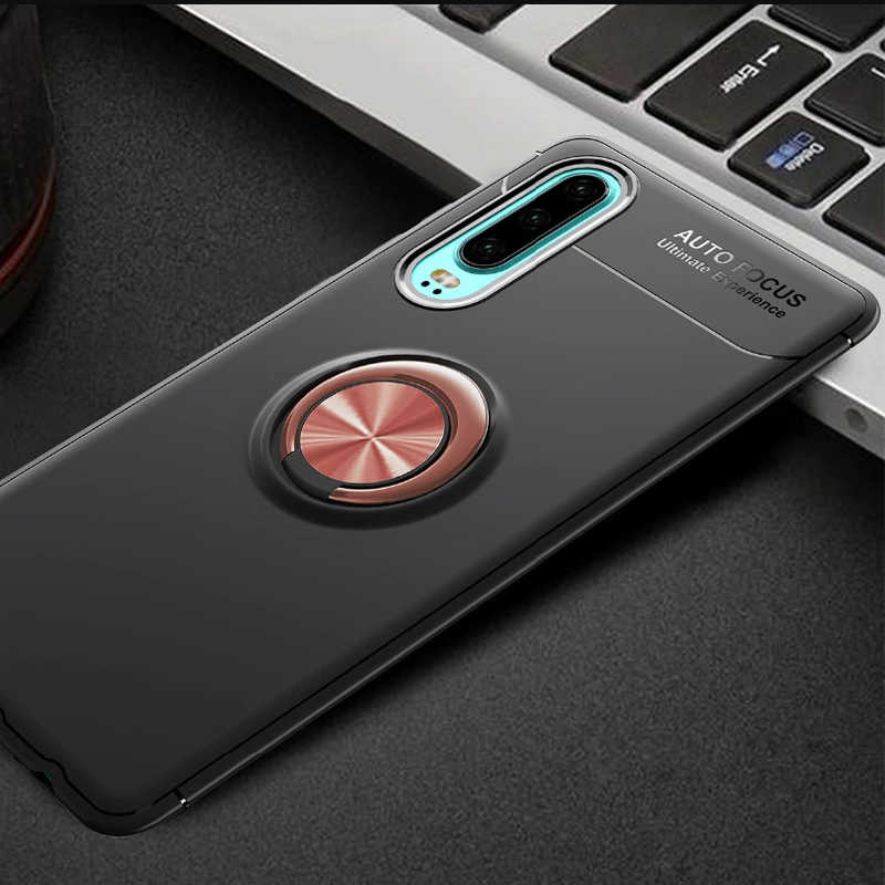 Huawei P30 Kılıf Zore Ravel Silikon Kapak - Siyah-Rose Gold