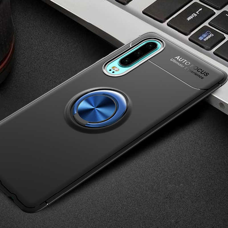 Huawei P30 Kılıf Zore Ravel Silikon Kapak - Siyah-Mavi