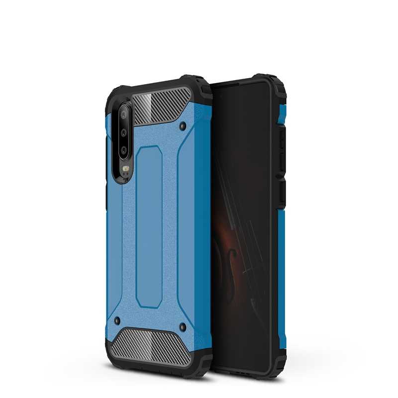 Huawei P30 Lite Kılıf Zore Crash Silikon Kapak - Mavi