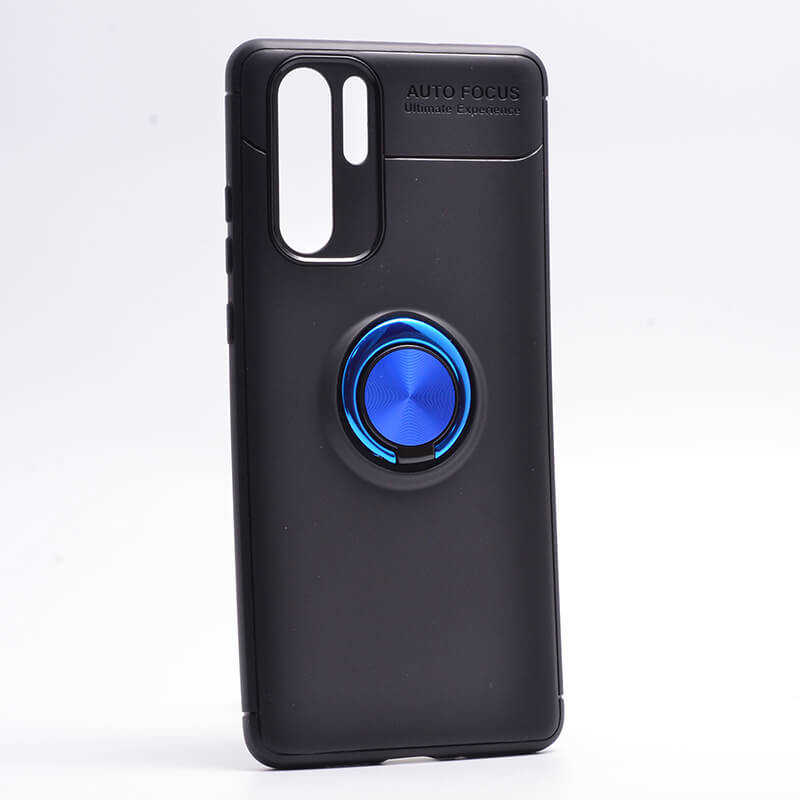 Huawei P30 Pro Kılıf Zore Ravel Silikon Kapak - Siyah-Mavi