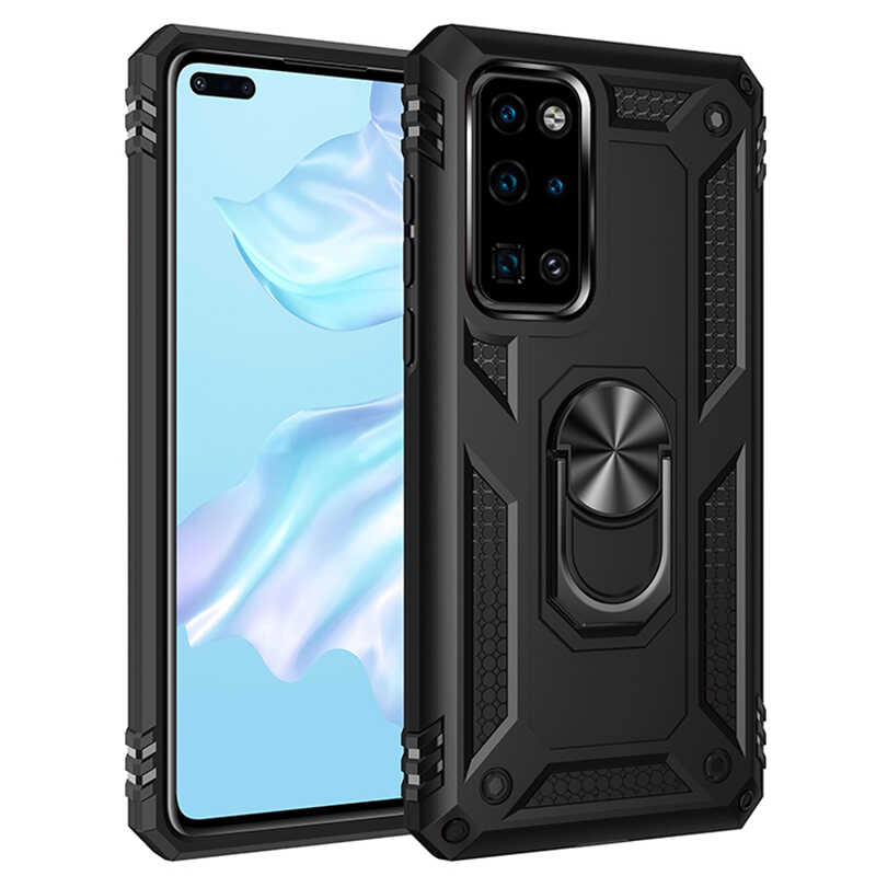 Huawei P40 Kılıf Zore Vega Kapak - Siyah