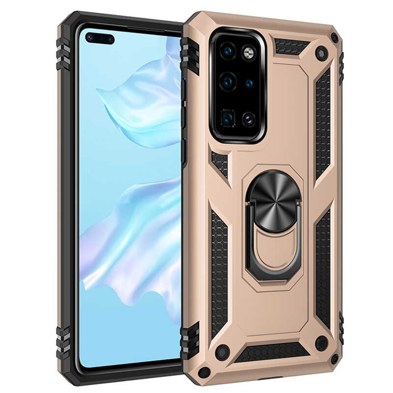 Huawei P40 Kılıf Zore Vega Kapak - Gold