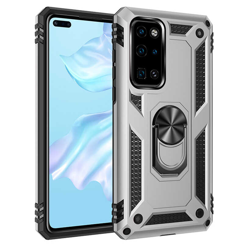 Huawei P40 Kılıf Zore Vega Kapak - Gri