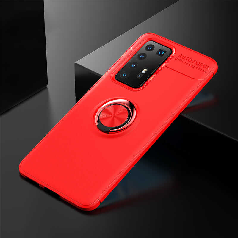 Huawei P40 Pro Kılıf Zore Ravel Silikon Kapak - Kırmızı