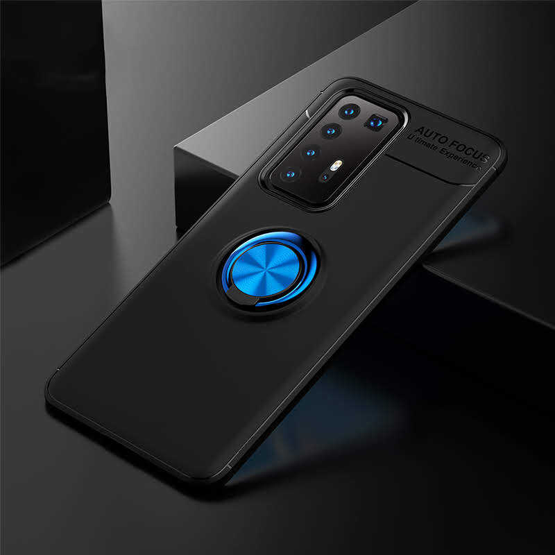 Huawei P40 Pro Kılıf Zore Ravel Silikon Kapak - Siyah-Mavi