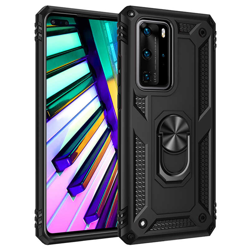 Huawei P40 Pro Kılıf Zore Vega Kapak - Siyah