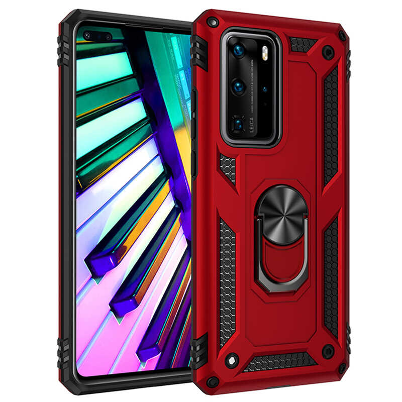 Huawei P40 Pro Kılıf Zore Vega Kapak - Kırmızı