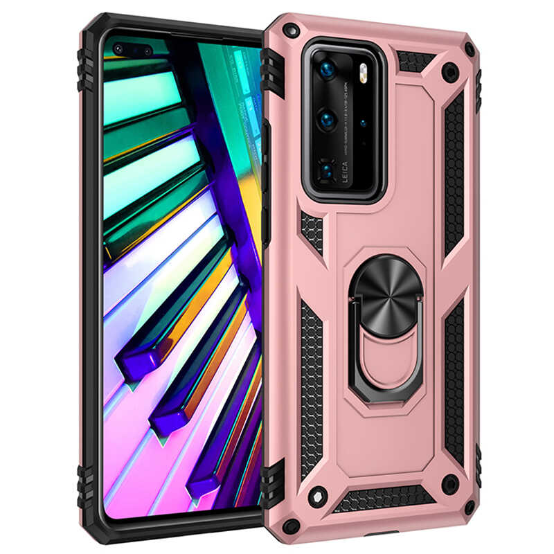 Huawei P40 Pro Kılıf Zore Vega Kapak - Rose Gold