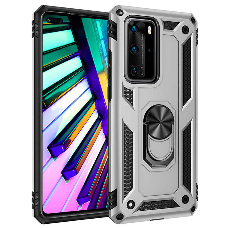 Huawei P40 Pro Kılıf Zore Vega Kapak - Gri