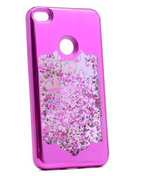 Huawei P9 Lite 2017 Kılıf Zore Lazer Çiçekli Sıvılı Silikon - Zore