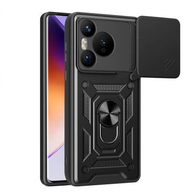 Huawei Pura 70 5G Case with Magnetic Stand Camera Protection Zore Sliding Vega Cover - Zore