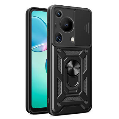 Huawei Pura 70 Ultra Case with Magnetic Stand Camera Protection Zore Sliding Vega Cover - Zore