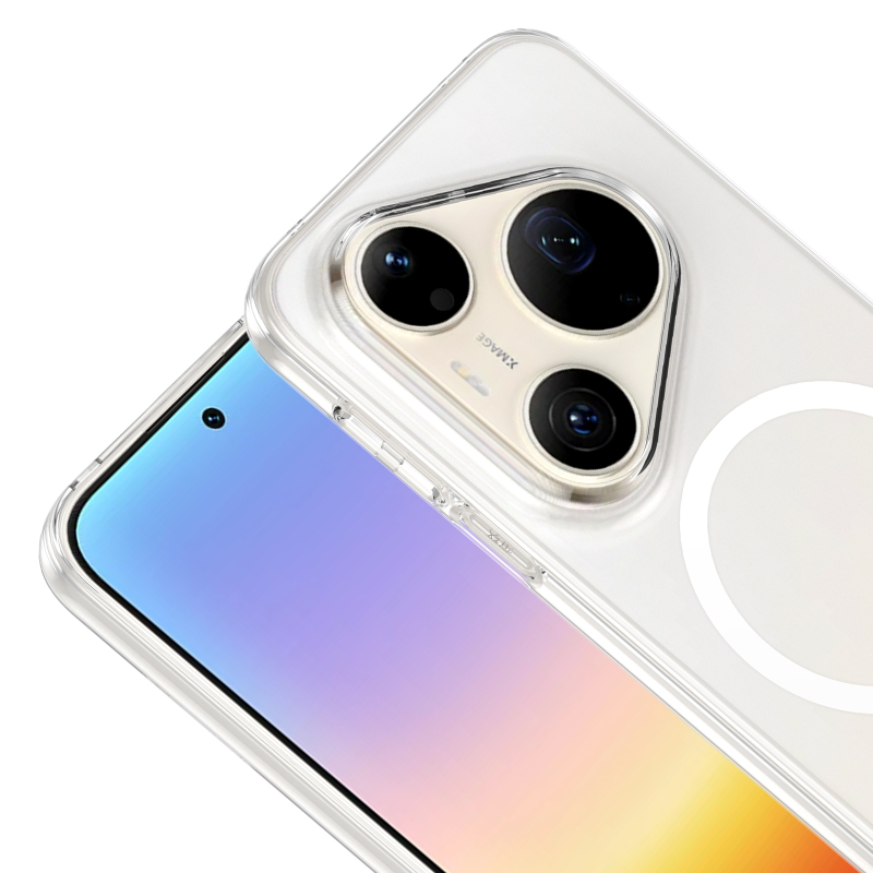 Huawei Pura 90S Pro Max Camera Protected M-Safe Charging Transparent Zore London Hard PC Case - 3