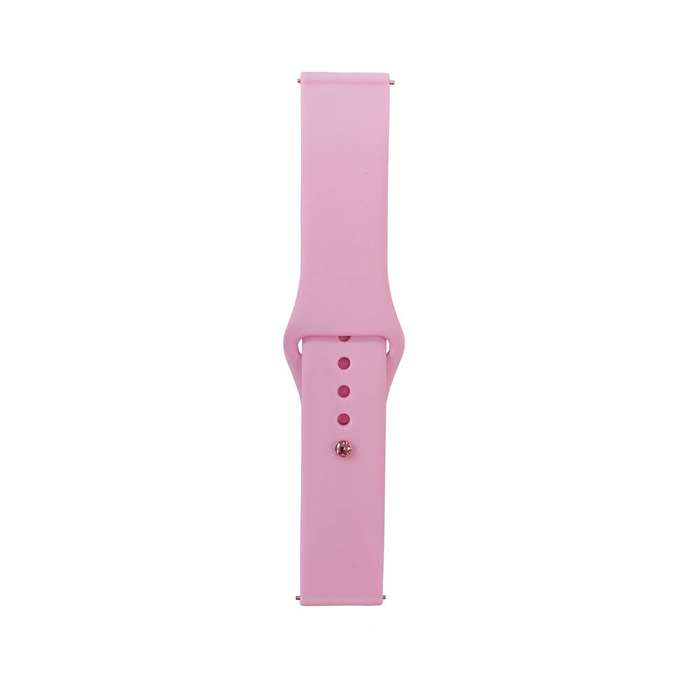 Huawei Watch GT 3 42mm Band Serisi 20mm Klasik Kordon Silikon Strap Kayış - Pembe