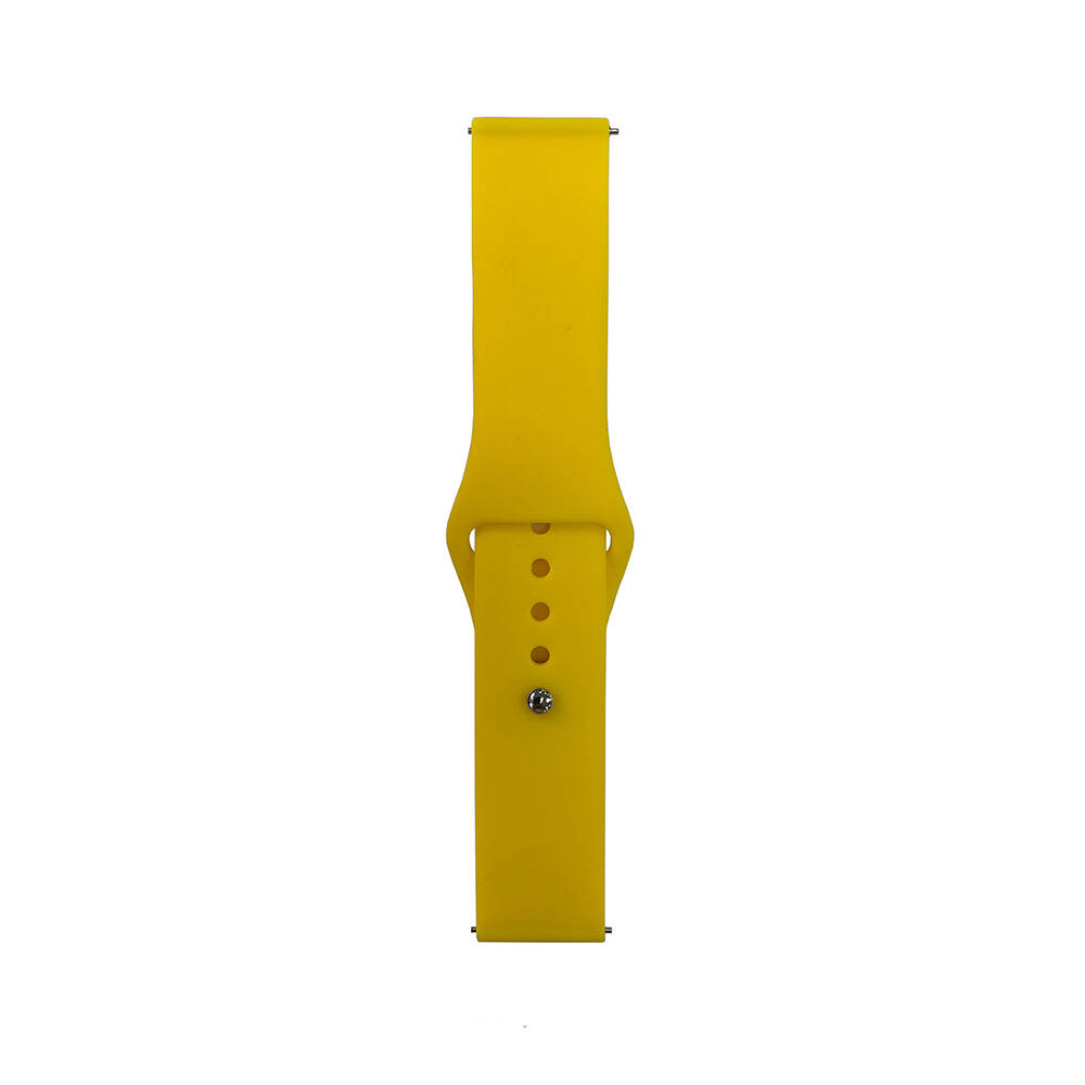 Huawei Watch GT 3 42mm Band Serisi 20mm Klasik Kordon Silikon Strap Kayış - Sarı