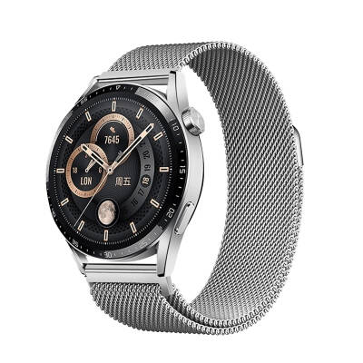 Huawei Watch GT3 46mm Zore Band-12 22mm Metal Hasır Kordon - Zore