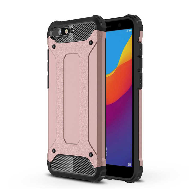 Huawei Y6 2018 Kılıf Zore Crash Silikon Kapak - Rose Gold
