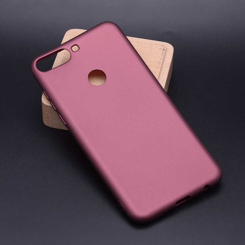 Huawei Y7 2018 Kılıf Zore Premier Silikon Kapak - Mürdüm