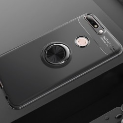 Huawei Y7 2018 Kılıf Zore Ravel Silikon Kapak Siyah