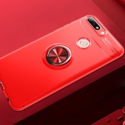 Huawei Y7 2018 Kılıf Zore Ravel Silikon Kapak Kırmızı